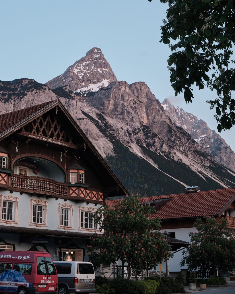 Traditional house with the mountains in the backyard